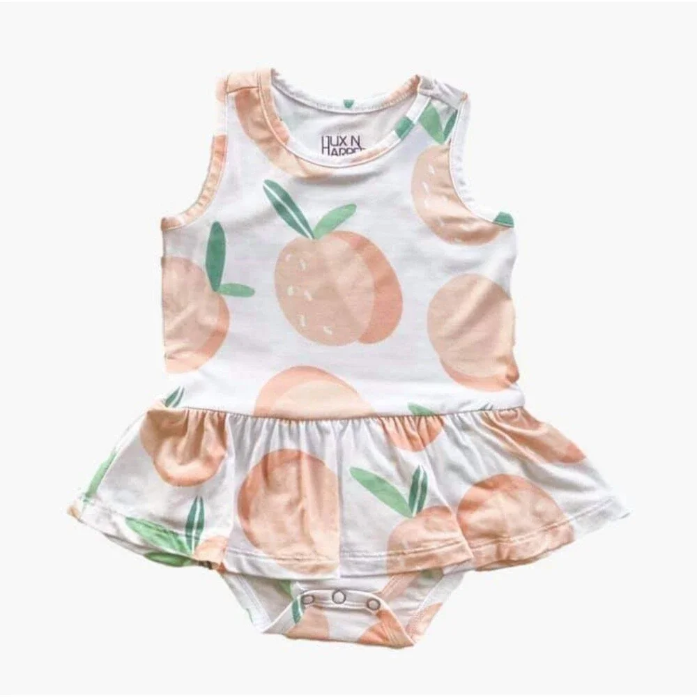 Birdie Bean Peach Print Bow